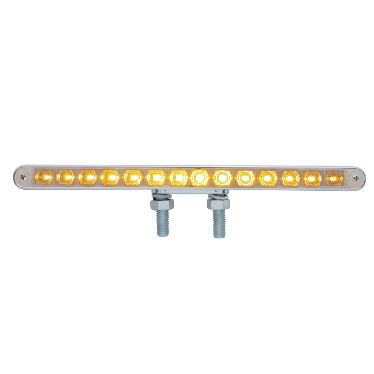 28 LED 12" Double Face Light Bar - Amber LED/Clear Lens - Thumbnail 2