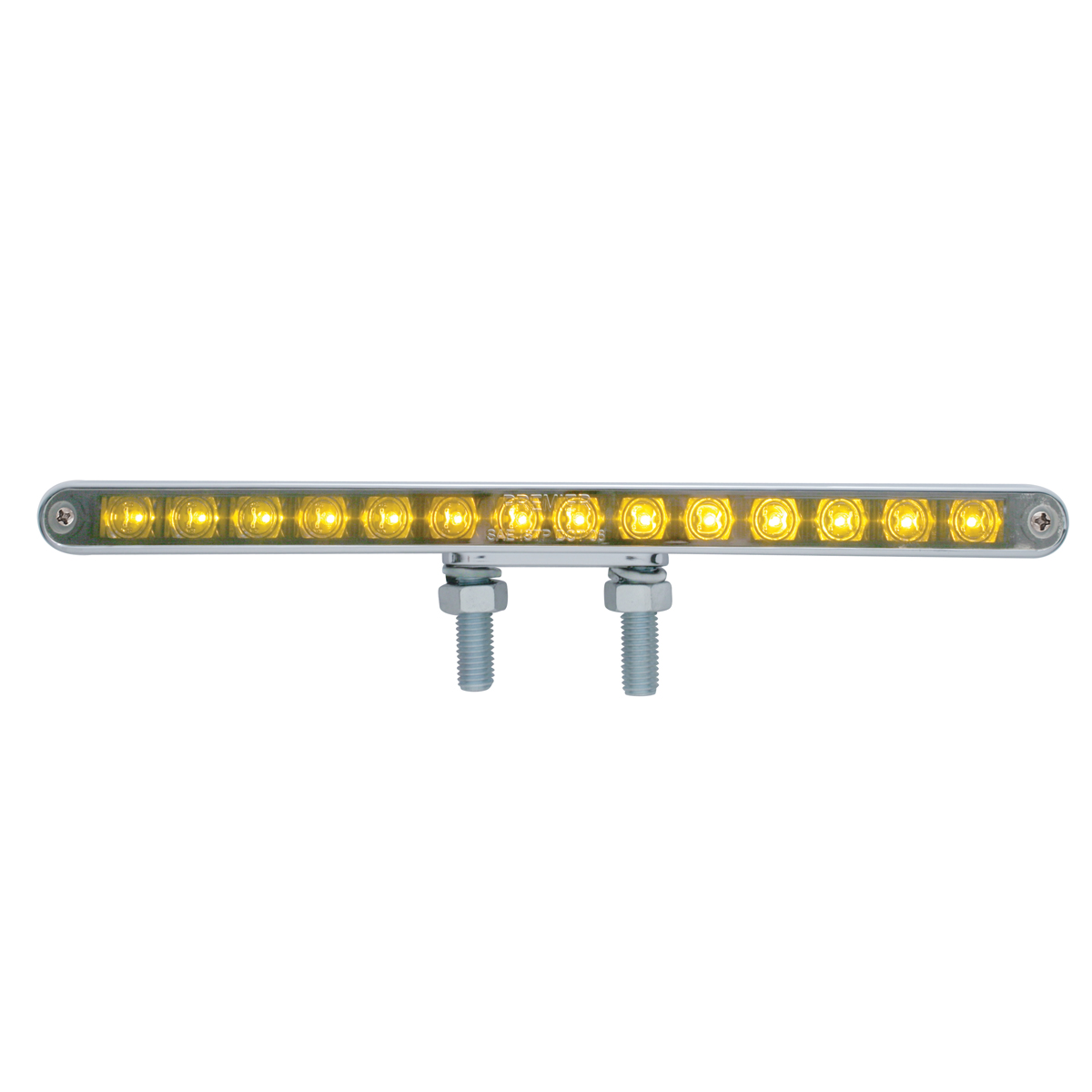 28 LED 12" Double Face Light Bar - Amber LED/Chrome Lens - Thumbnail 2