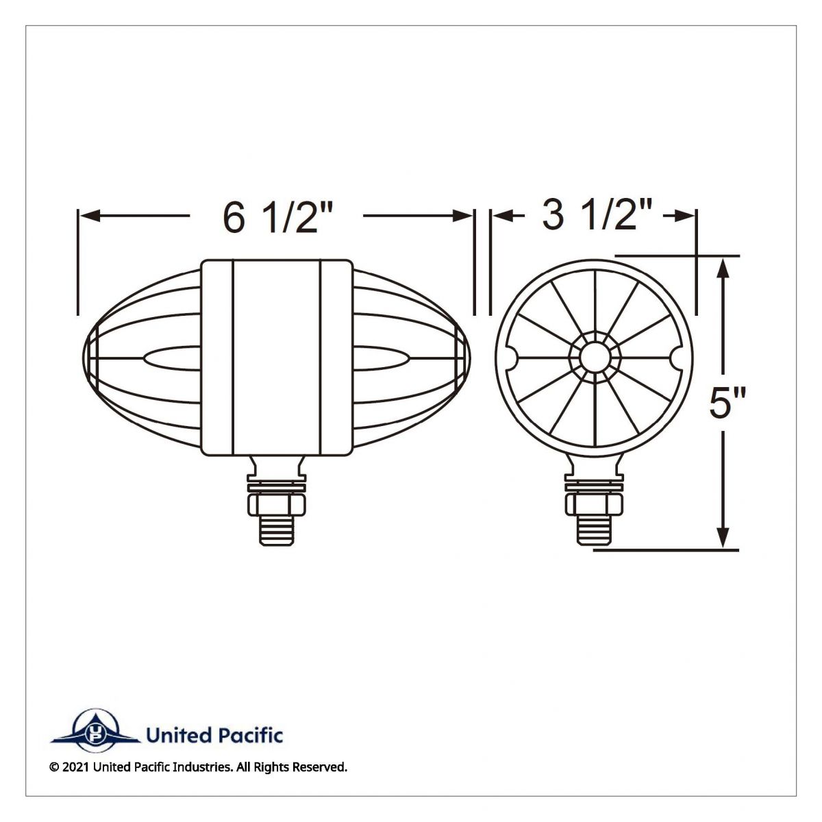 34 LED Dual Function Watermelon Double Face Light - Amber LED/Amber Lens - Thumbnail 3