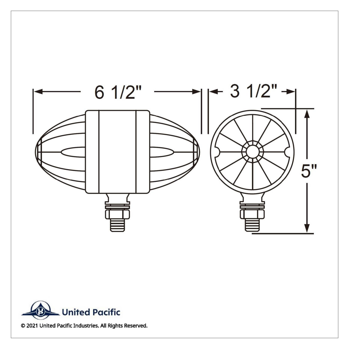 34 LED Dual Function Watermelon Double Face Light - Amber LED/Clear Lens - Thumbnail 3