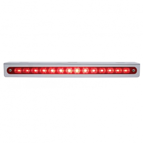 Stainless Light Bracket With 14 LED 12" Sequential Light Bar (Left to Right) - Red LED/Red Lens - Thumbnail 2
