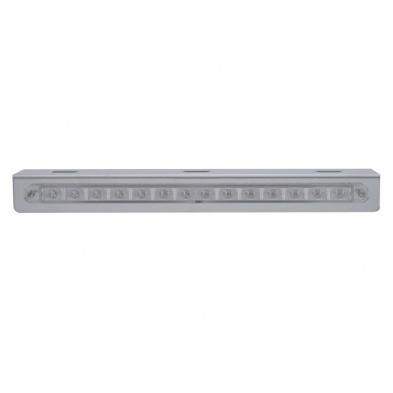 Stainless Light Bracket With 14 LED 12" Sequential Light Bar (Left to Right) - Amber LED/Clear Lens
