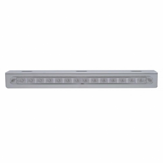 Stainless Light Bracket With 14 LED 12" Sequential Light Bar (Right to Left) - Amber LED/Clear Lens