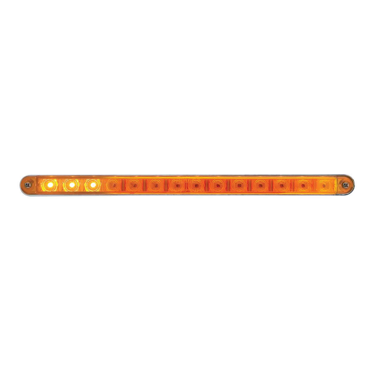 14 LED 12" Sequential Light Bar With Bezel - Amber LED/Amber Lens