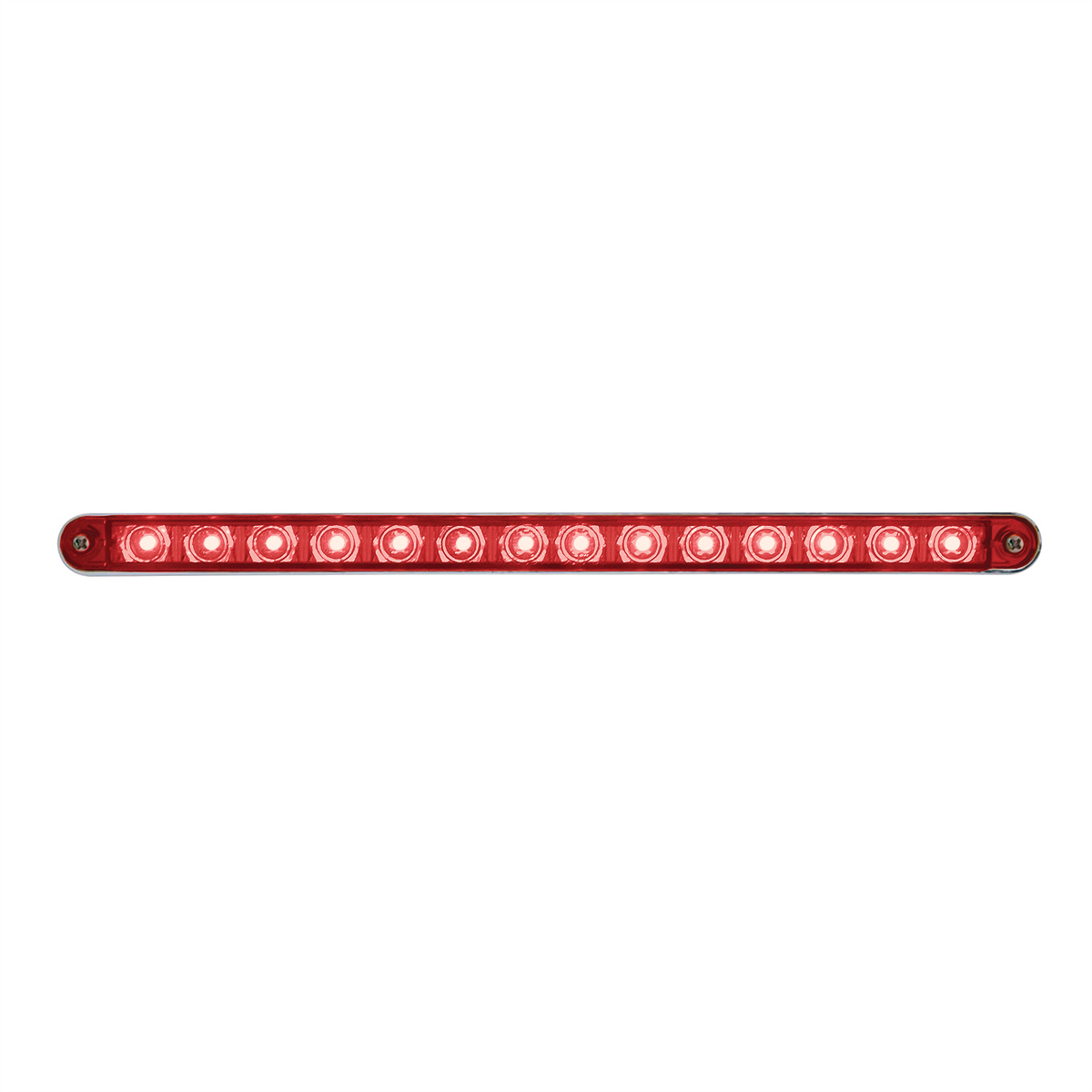 14 LED 12" Sequential Light Bar With Bezel - Red LED/Red Lens - Thumbnail 4