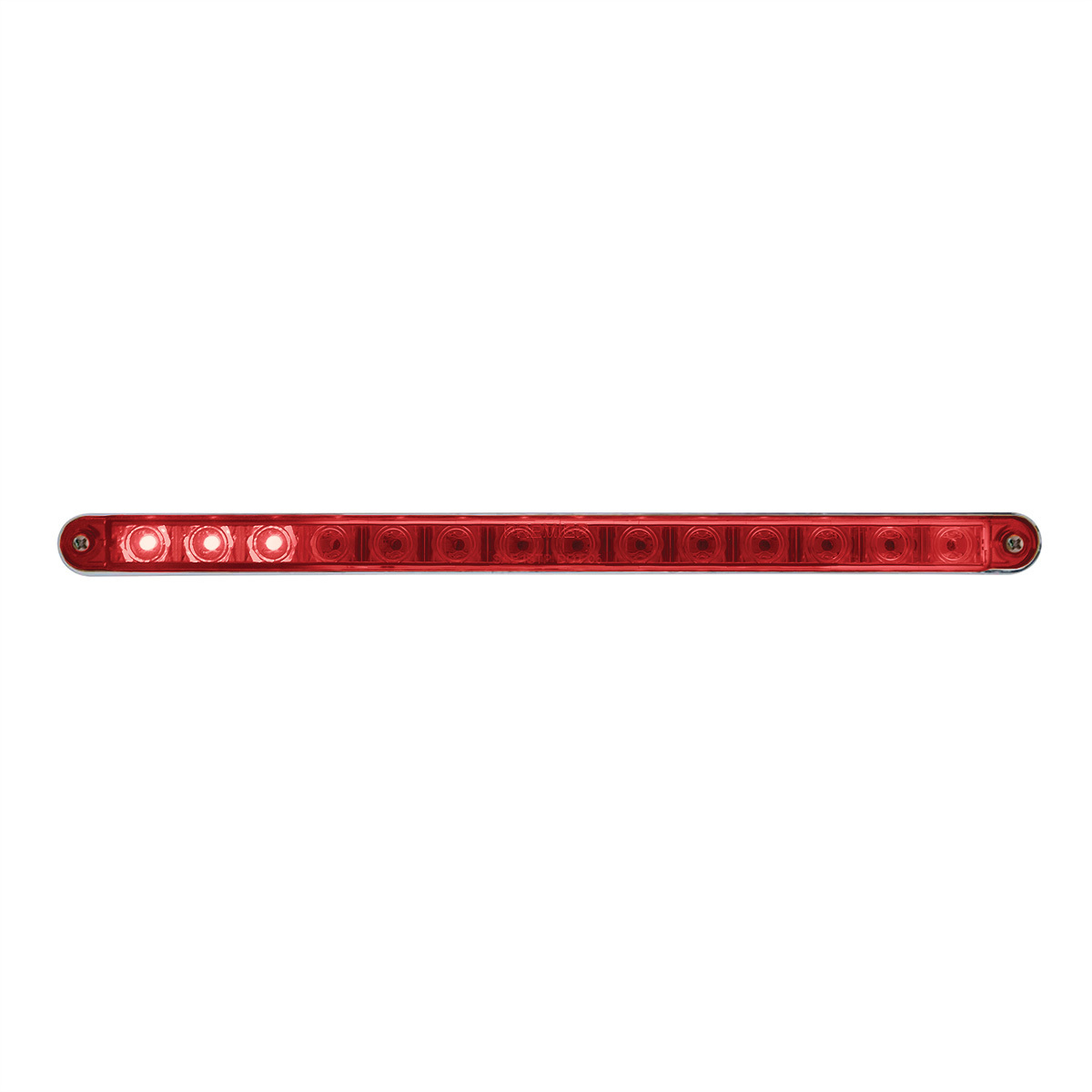 14 LED 12" Sequential Light Bar With Bezel - Red LED/Red Lens - Thumbnail 6