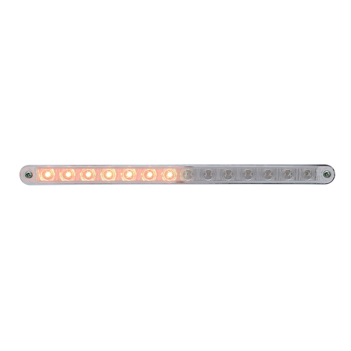 14 LED 12" Sequential Light Bar With Bezel - Amber LED/Clear Lens - Thumbnail 2