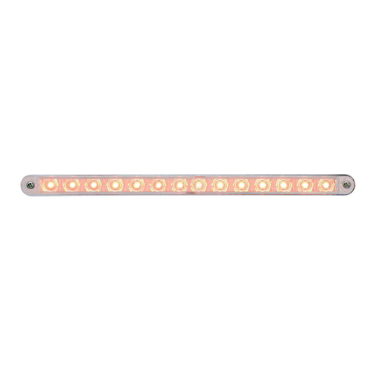 14 LED 12" Sequential Light Bar With Bezel - Amber LED/Clear Lens - Thumbnail 4