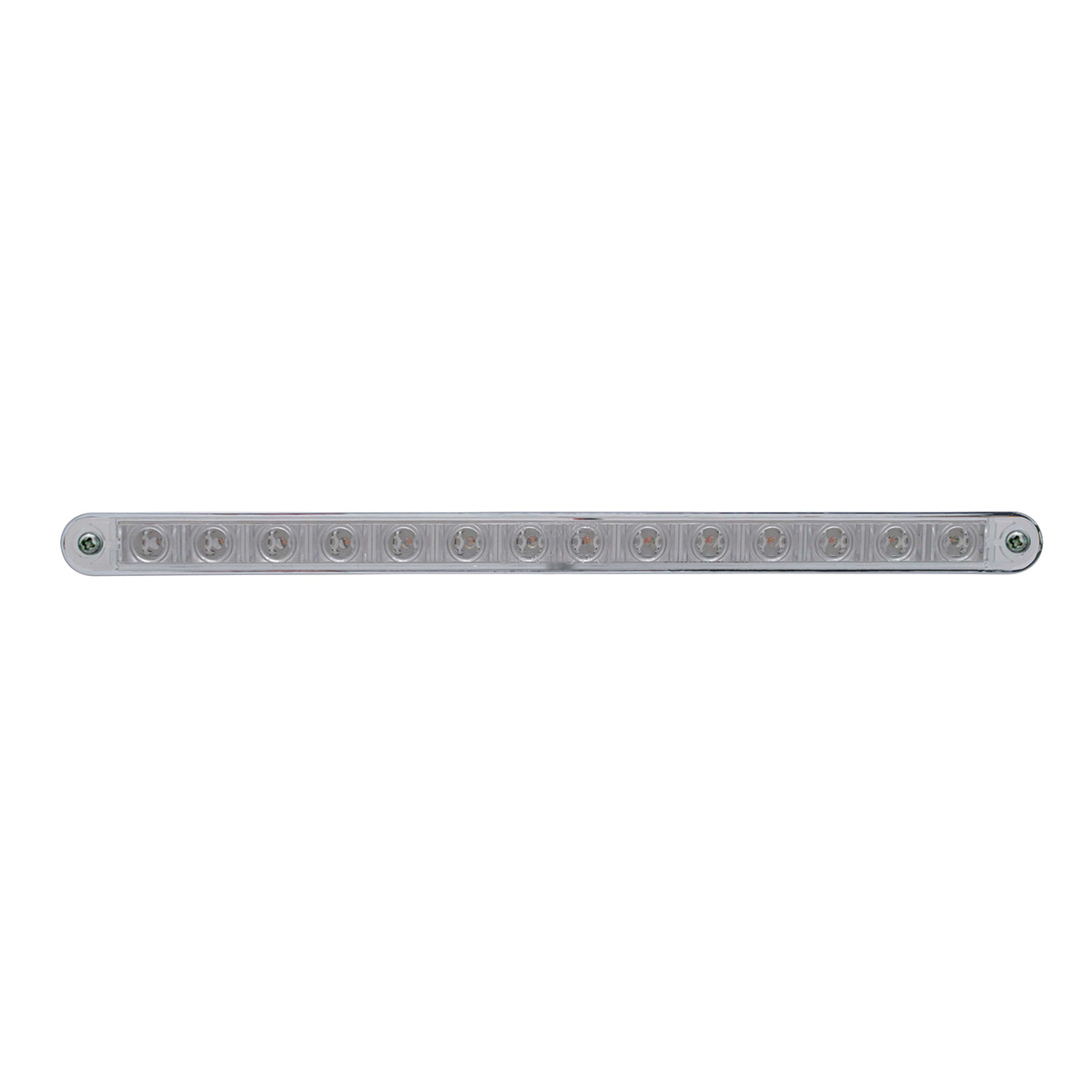 14 LED 12" Sequential Light Bar With Bezel - Amber LED/Clear Lens - Thumbnail 5