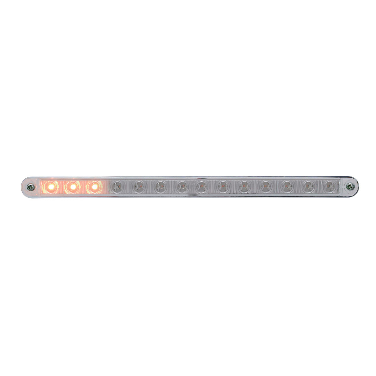 14 LED 12" Sequential Light Bar With Bezel - Amber LED/Clear Lens - Thumbnail 6