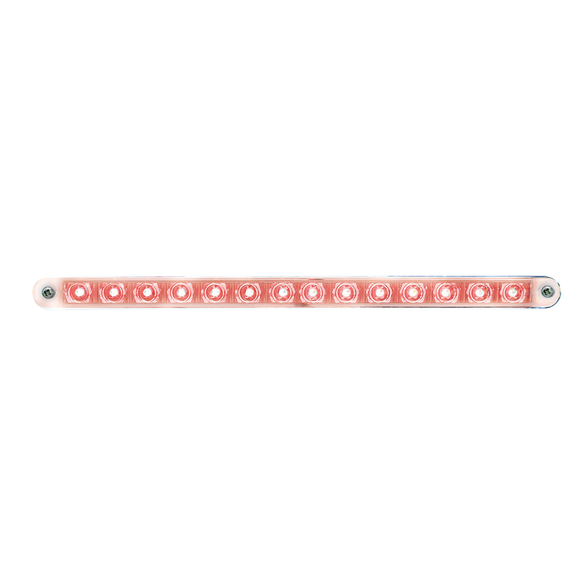 14 LED 12" Sequential Light Bar With Bezel - Red LED/Clear Lens - Thumbnail 4