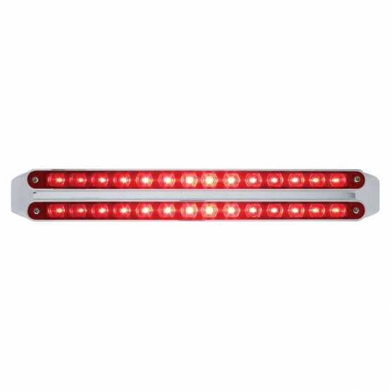 Dual 14 LED 12" Light Bars (Stop, Turn & Tail) - Red LED/Red Lens