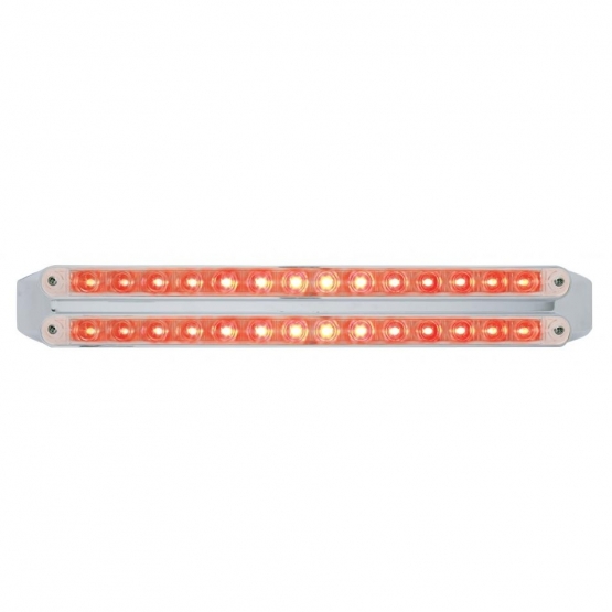 Dual 14 LED 12" Light Bars (Stop, Turn & Tail) - Red LED/Clear Lens - Thumbnail 2