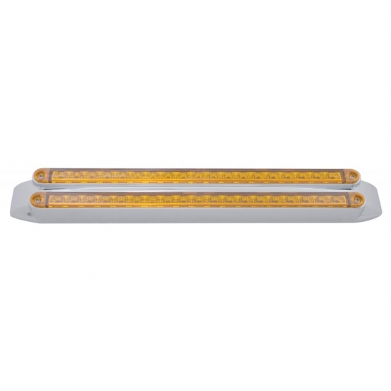 Dual 19 LED 12" Reflector Turn Signal Light Bars - Amber LED/Amber Lens - Thumbnail 2