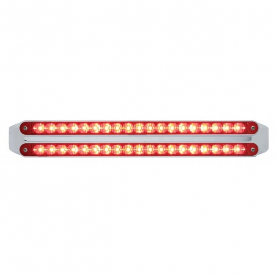 Dual 19 LED 12" Reflector Light Bars (Stop, Turn & Tail) - Red LED/Red Lens