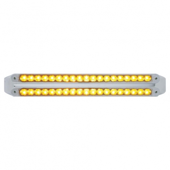 Dual 19 LED 12" Reflector Turn Signal Light Bars - Amber LED/Clear Lens