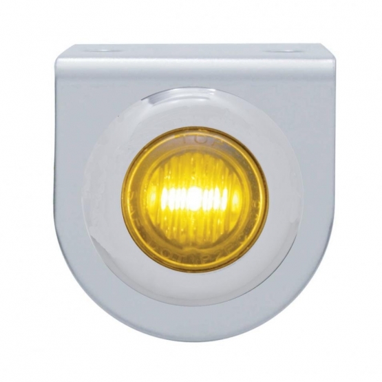 Stainless Light Bracket With 3 LED 3/4" Mini Light - Amber LED/Amber Lens