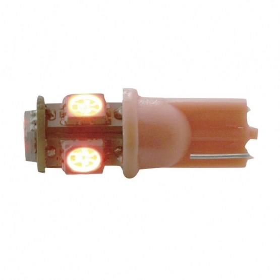 5 High Power LED 360 Degree 194 Bulb - Red (2-Pack)