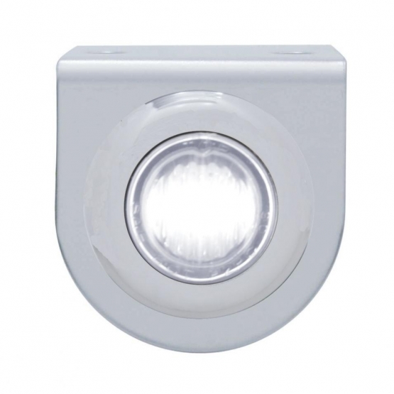 Stainless Light Bracket With 3 LED 3/4" Mini Light - White LED/Clear Lens