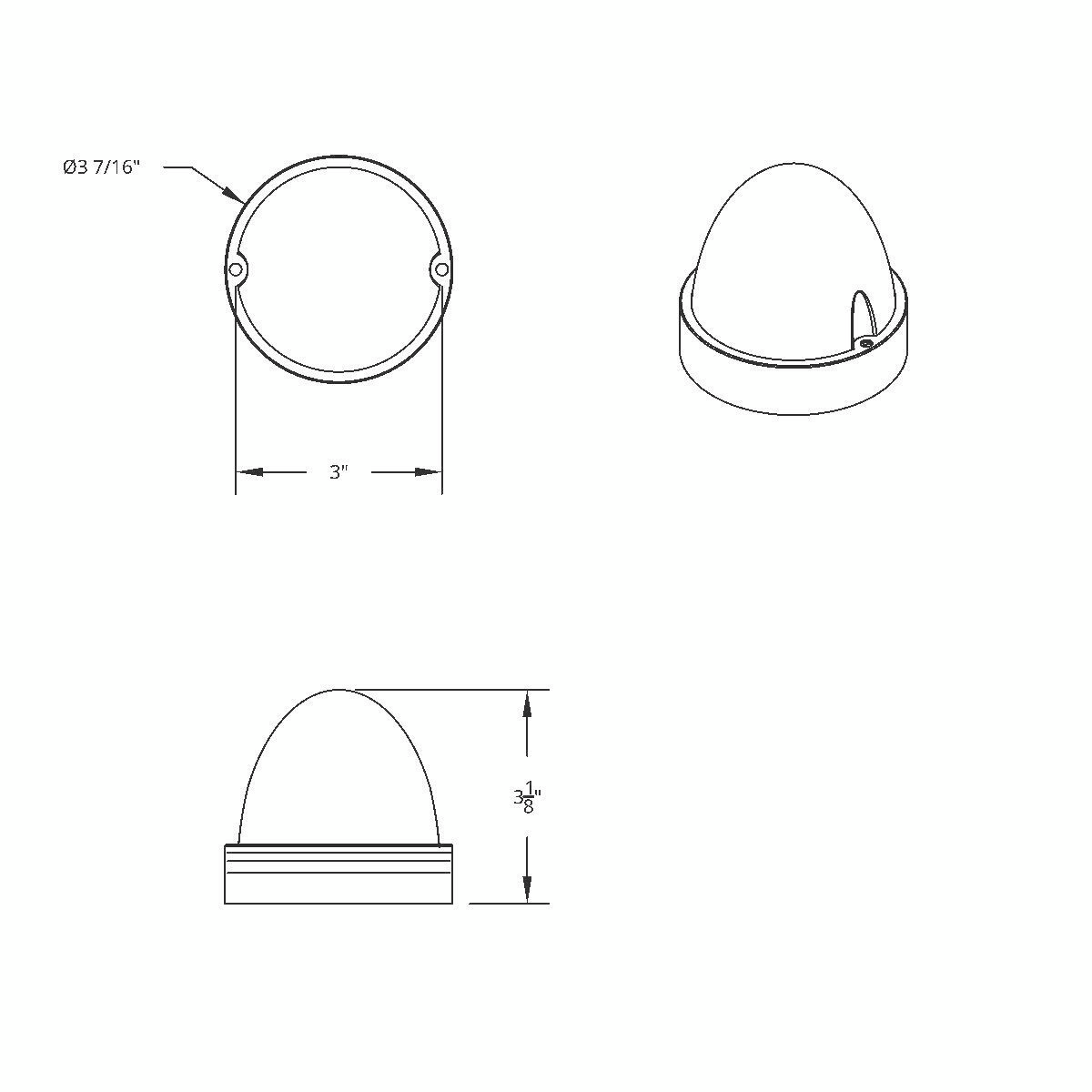 17 LED Dual Function Watermelon Clear Reflector Flush Mount Kit - Red LED/Red Lens - Thumbnail 3