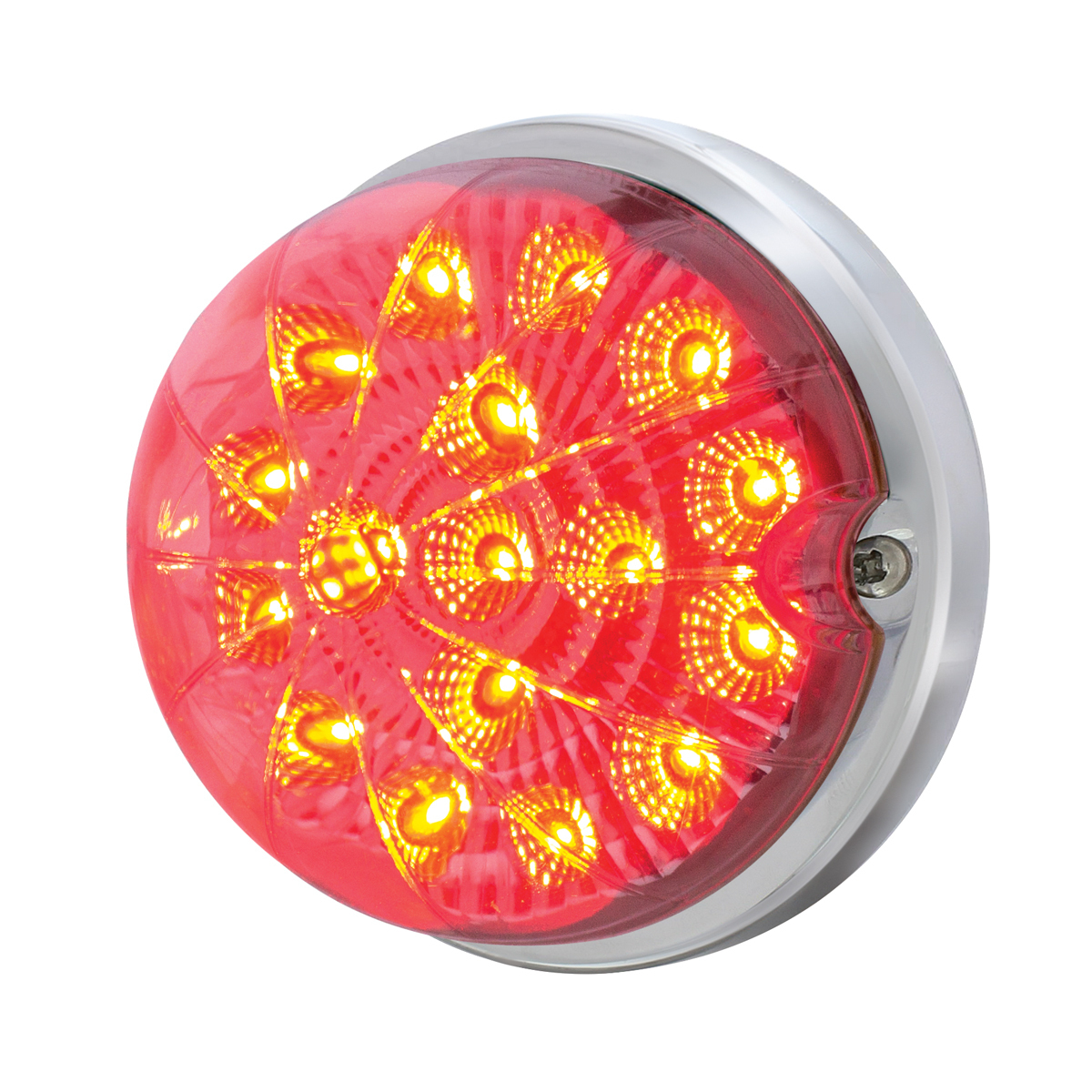 17 LED Dual Function Watermelon Clear Reflector Flush Mount Kit - Red LED/Clear Lens - Thumbnail 4
