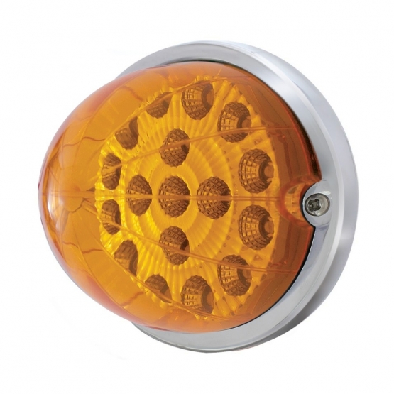 17 LED Watermelon Clear Reflector Flush Mount Kit - Amber LED/Amber Lens