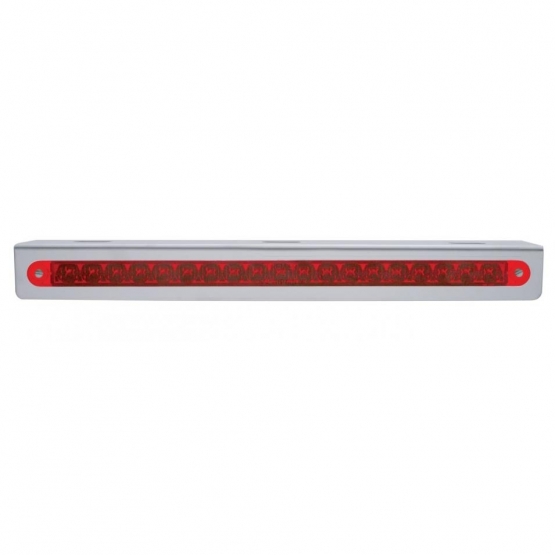 12-3/4" Stainless Light Bracket With 19 LED 12" Light Bar - Red LED/Red Lens - Thumbnail 2