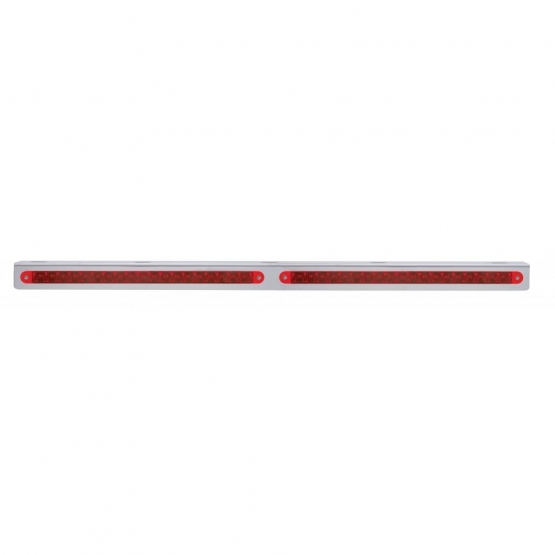 25-5/16" Stainless Light Bracket With 2X 19 LED 12" Light Bars - Red LED/Red Lens