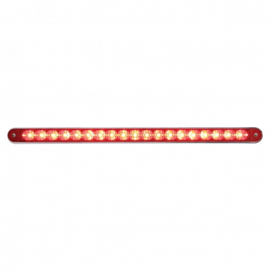 19 LED 12" Reflector Light Bar With Bezel (Stop, Turn & Tail) - Red LED/Red Lens