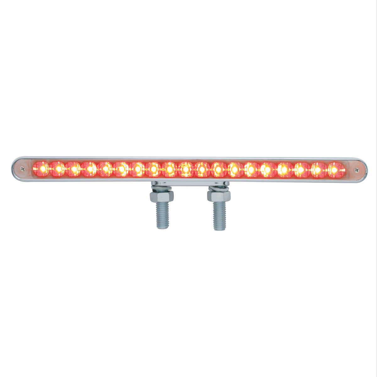 38 LED 12" Reflector Double Face Light Bar - Amber & Red LED/Clear Lens - Thumbnail 3