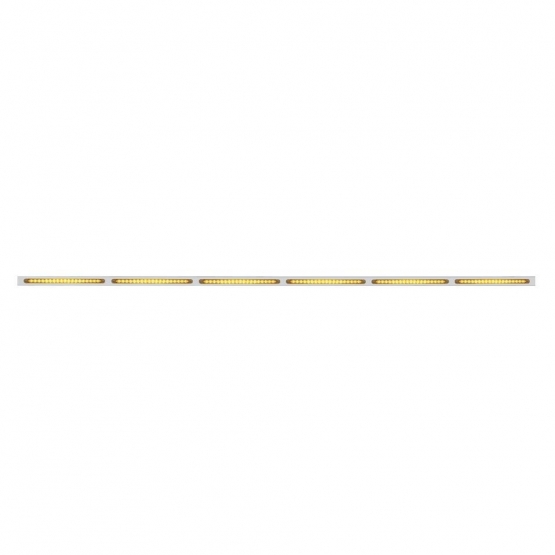 79-1/2" Stainless Bumper Light Bracket With 6X 19 LED 12" Light Bars - Amber LED/Amber Lens