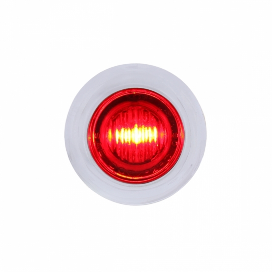 3 LED Dual Function 3/4" Mini Light With Bezel (Clearance/Marker) - Red LED/Red Lens