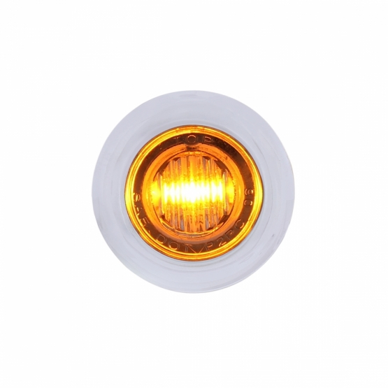 3 LED Dual Function 3/4" Mini Light With Bezel (Clearance/Marker) - Amber LED/Clear Lens