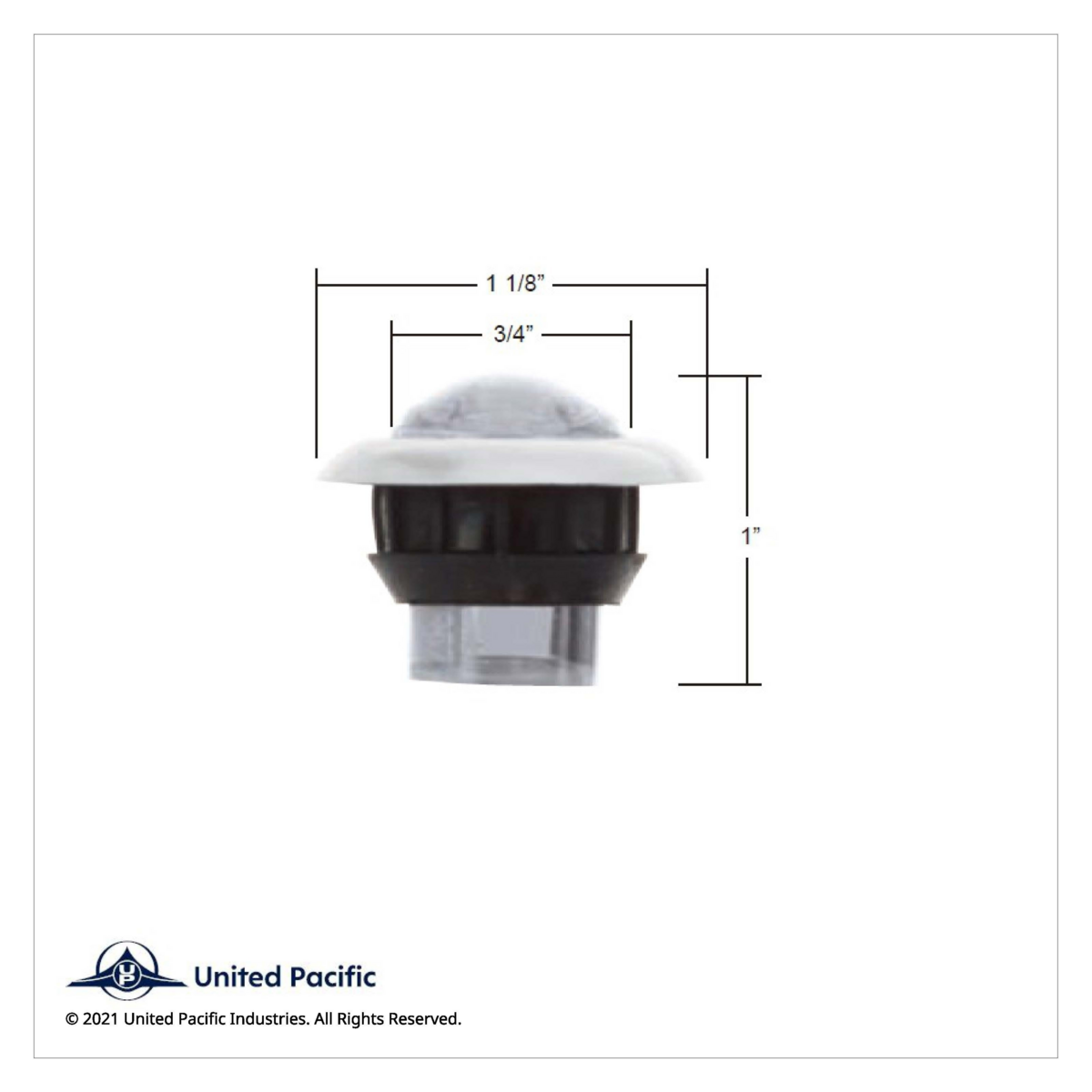 3 LED Dual Function 3/4" Mini Light With Bezel (Clearance/Marker) - Red LED/Clear Lens - Thumbnail 5