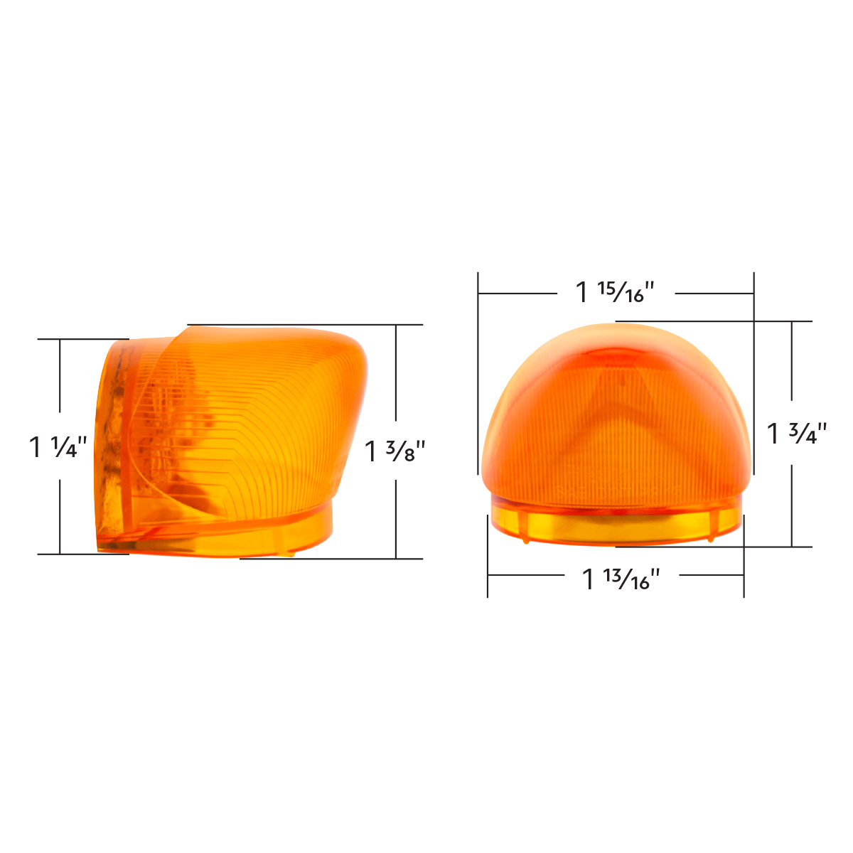 5 LED Dual Function Guide 682-C Headlight Turn Signal Light - Amber LED/Amber Lens - Thumbnail 11