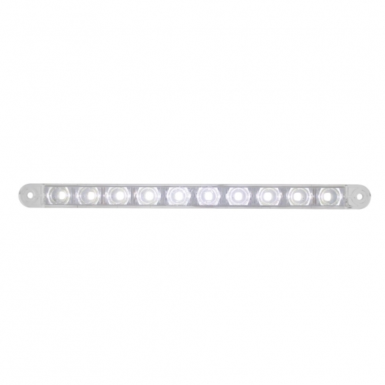 10 LED 9" Dual Function Light Bar - White LED/Clear Lens