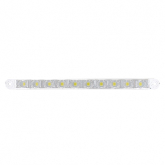 10 LED 9" Dual Function Light Bar - White LED/Clear Lens - Thumbnail 2