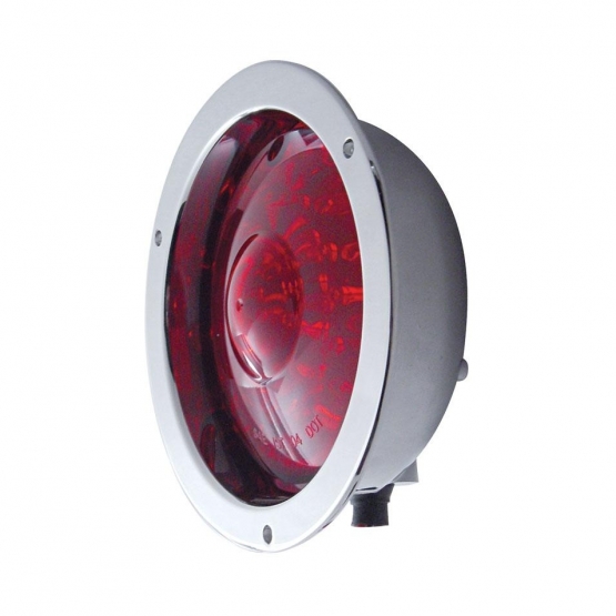 40 LED 4" Round Flange Mount Deep-Dish Light (Stop, Turn & Tail) - Red LED/Red Lens - Thumbnail 3