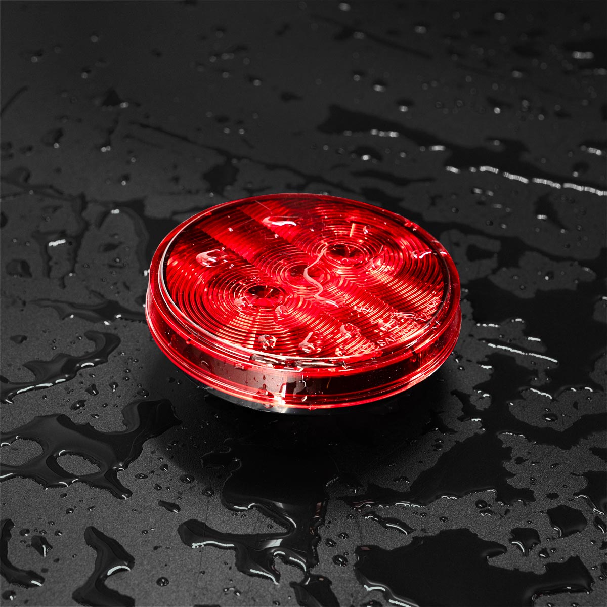 3 LED 4" Round Light (Stop, Turn, & Tail)-Red LED/Red Lens - Thumbnail 10
