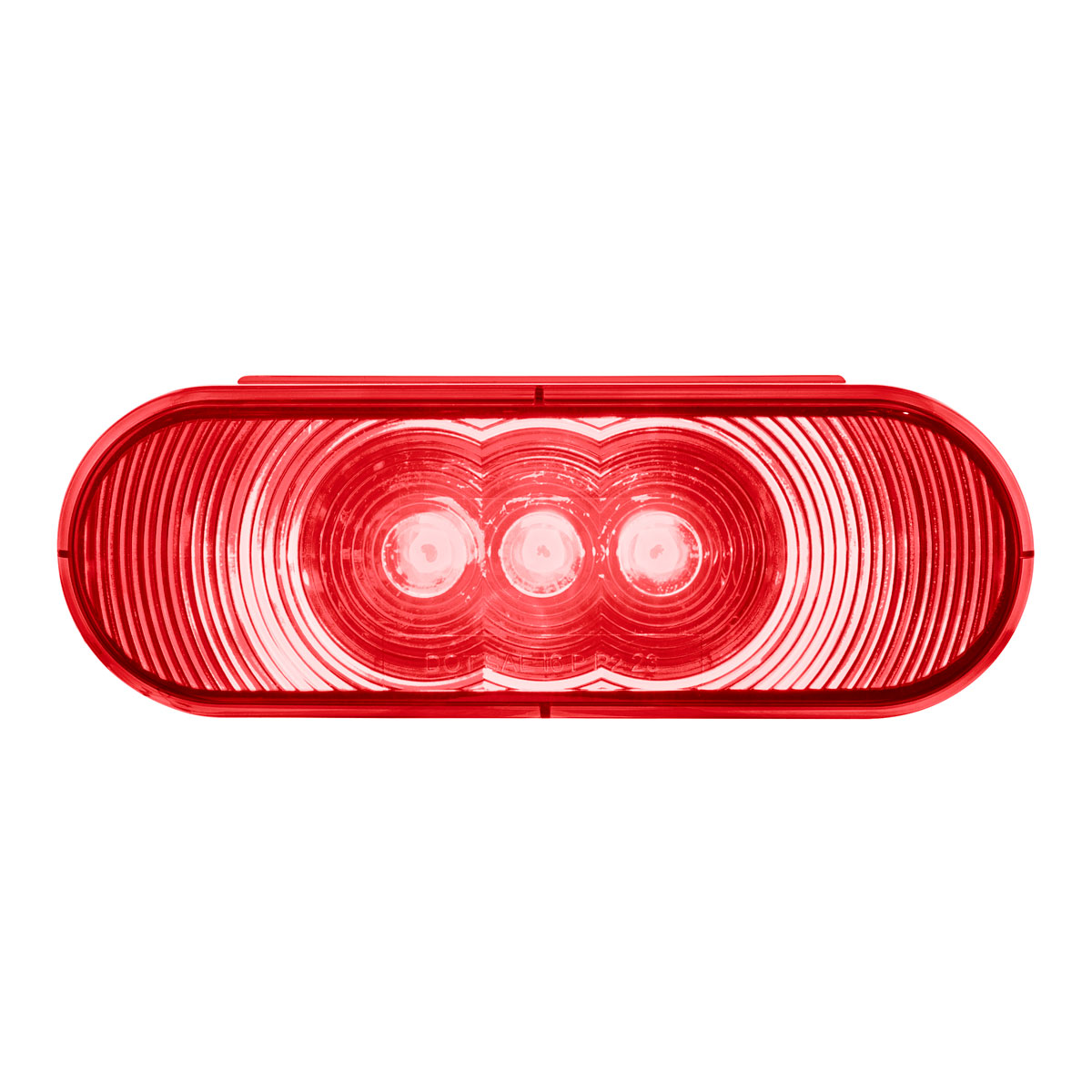 3 LED 6" Oval Light (Stop, Turn, & Tail)- Red LED/Red Lens - Thumbnail 2