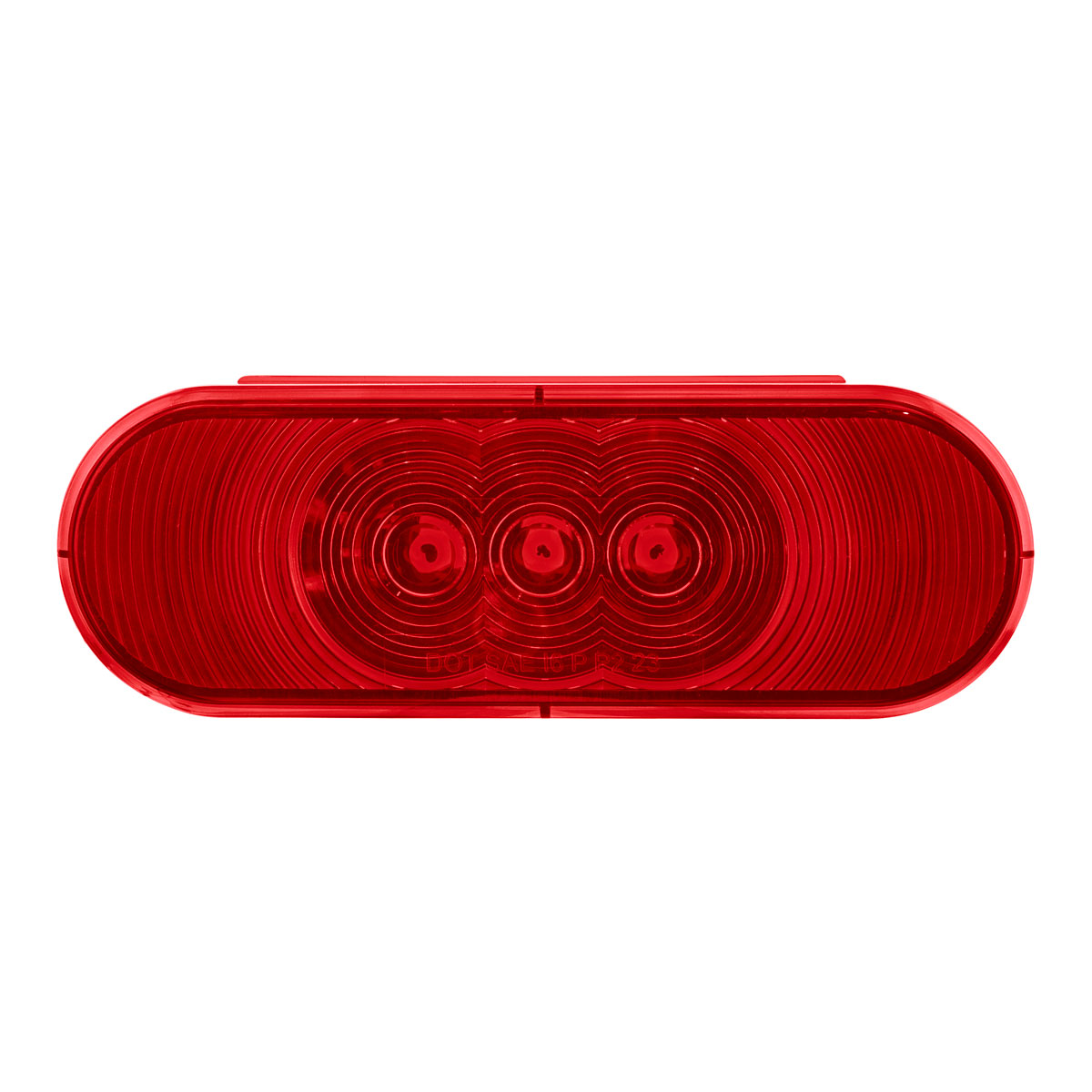 3 LED 6" Oval Light (Stop, Turn, & Tail)- Red LED/Red Lens - Thumbnail 3