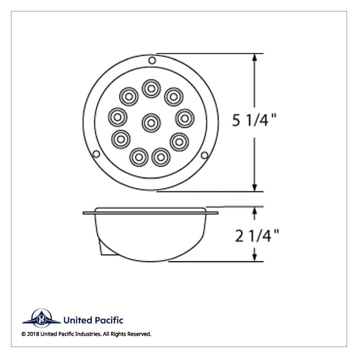 10 LED 4" Flange Mount Back-Up Light -White LED/Clear Lens - Thumbnail 4