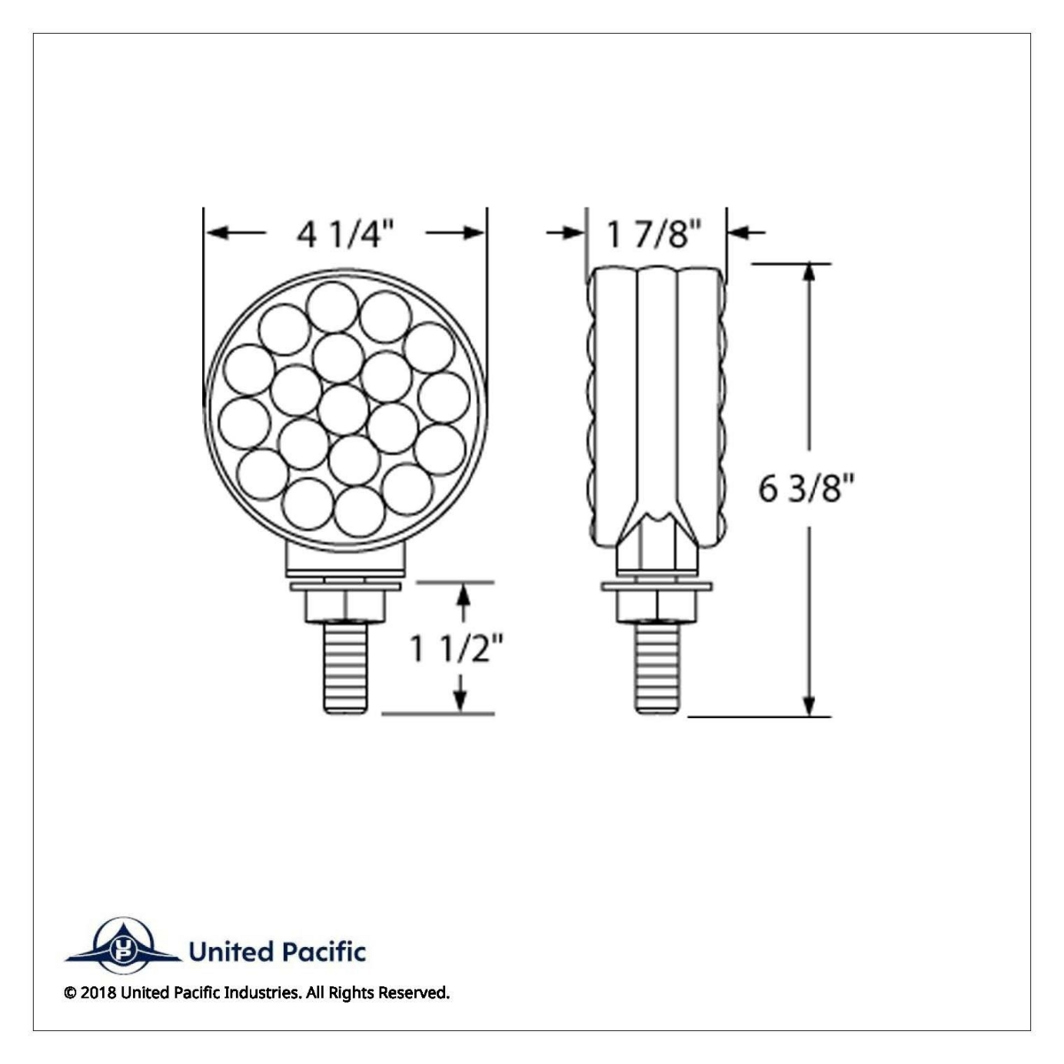42 LED Double Face Turn Signal Light - Amber & Red LED/Amber & Red Lens - Thumbnail 4