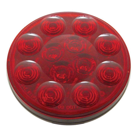 12 LED 4" Round Light (Stop, Turn & Tail) - Red LED/Red Lens - Thumbnail 4
