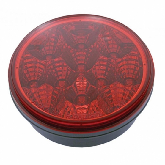 12 LED 4" Round Reflector Light (Stop, Turn & Tail) - Red LED/Red Lens - Thumbnail 3