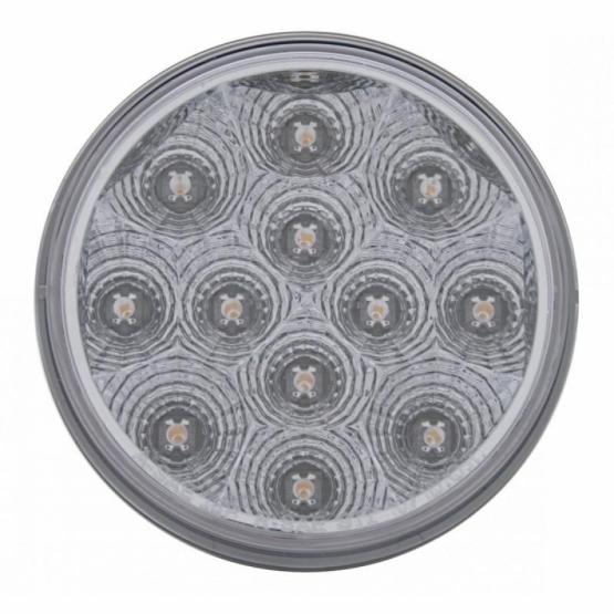 12 LED 4" Round Reflector Light (Stop, Turn & Tail) - Red LED/Clear Lens