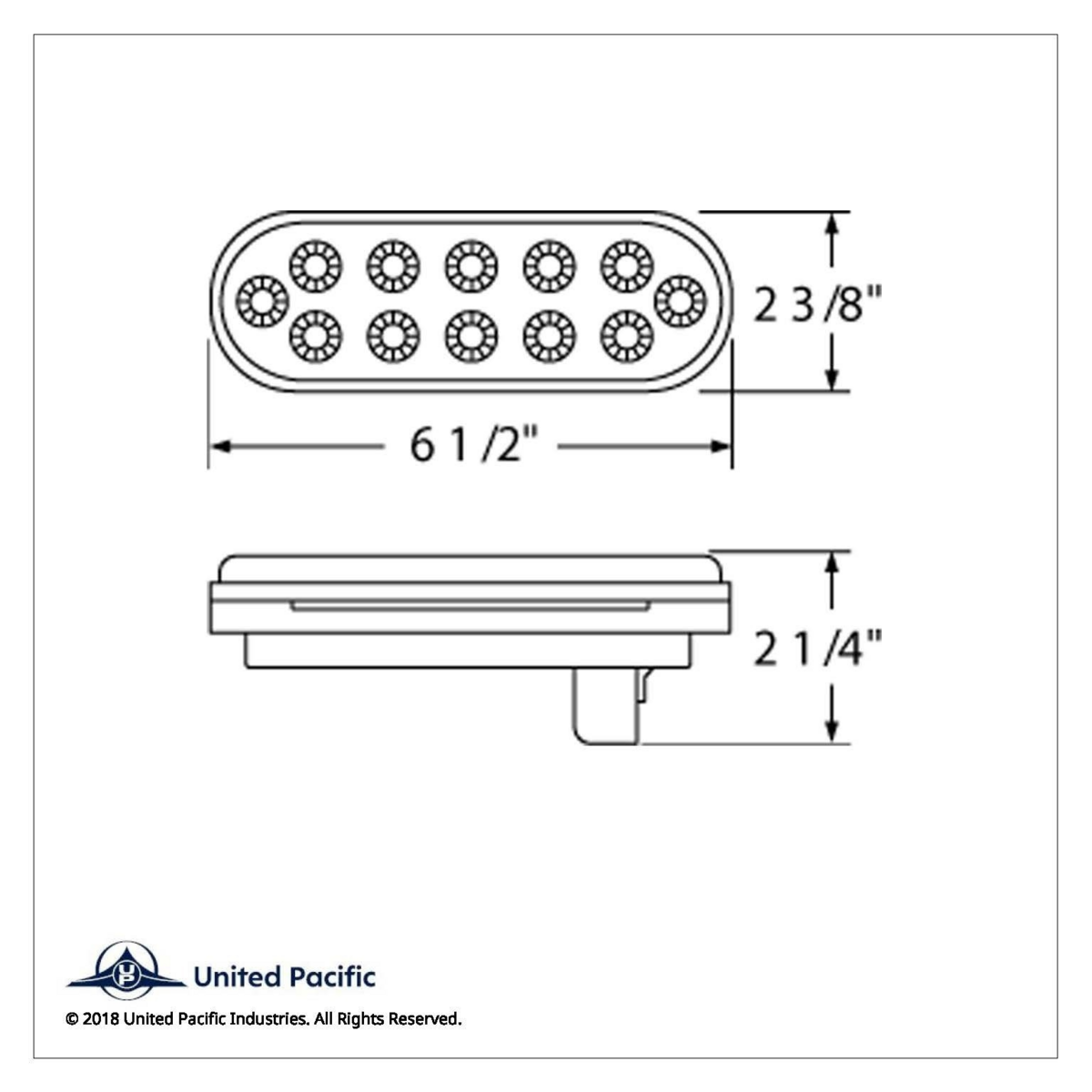12 LED 6" Oval Reflector Light (Stop, Turn & Tail) - Red LED/Red Lens - Thumbnail 5