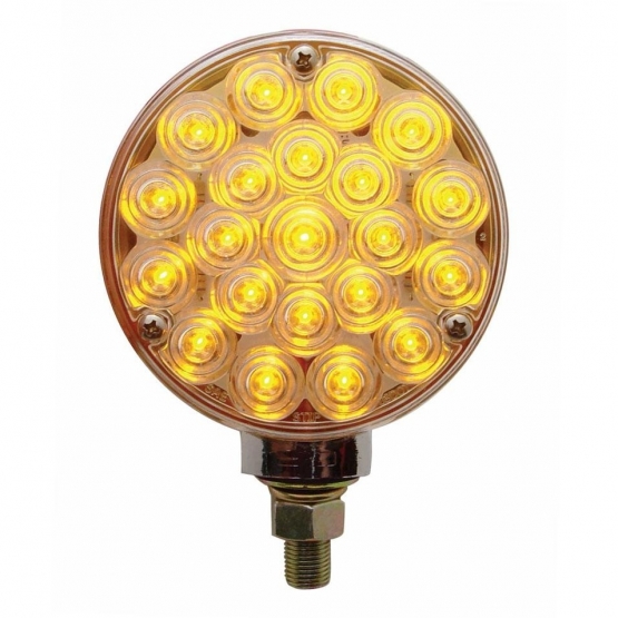 21 LED Single Face Turn Signal Light - Amber LED/Clear Lens - Thumbnail 2