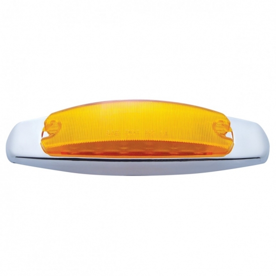 12 LED Rectangular Light (Clearance/Marker) With Chrome Bezel - Amber LED/Amber Lens - Thumbnail 2