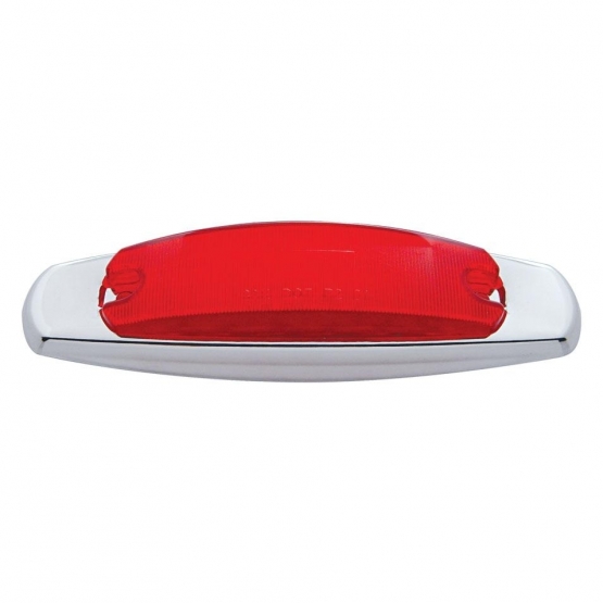 12 LED Rectangular Light (Clearance/Marker) With Chrome Bezel - Red LED/Red Lens - Thumbnail 3